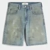 Greased Baggy Jean Shorts