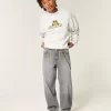 Grey Skater Baggy Jeans