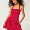 Halter Mini Bubble Skort Dress