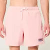 Hawaii Graphic Mid-Thigh Volley Swim Trunks