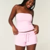 Heart Graphic Fleece Mini Shorts