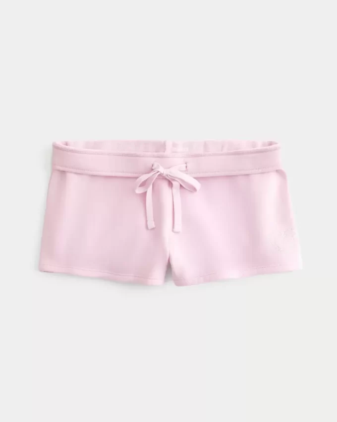 Heart Graphic Fleece Mini Shorts