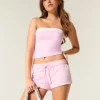 Heart Graphic Fleece Mini Shorts