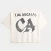 Heavyweight Baggy Crop Los Angeles Graphic Football T-Shirt