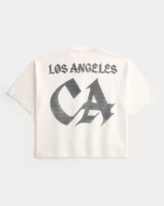 Heavyweight Baggy Crop Los Angeles Graphic Football T-Shirt