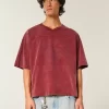 Heavyweight Baggy Crop Varsity Graphic Football Tee