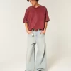 Heavyweight Baggy Crop Varsity Graphic Football Tee