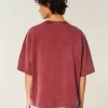 Heavyweight Baggy Crop Varsity Graphic Football Tee