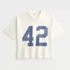 Heavyweight Baggy Crop Varsity Graphic Football Tee