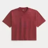 Heavyweight Baggy Crop Varsity Graphic Football Tee