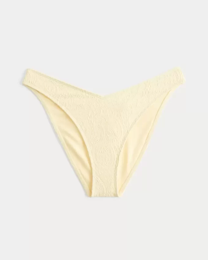 High-Leg V-Waist Jacquard Cheeky Bikini Bottom