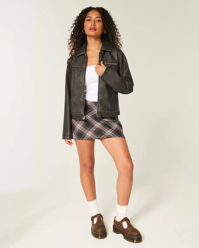 High-Rise A-Line Mini Skort