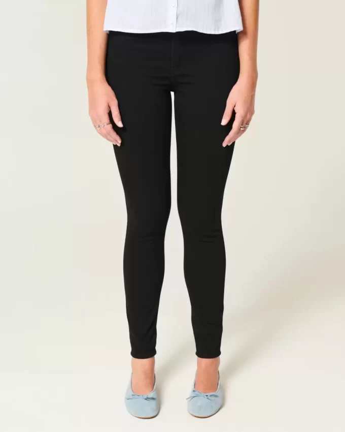 High-Rise Black Jean Leggings