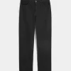 High-Rise Black Straight Jeans