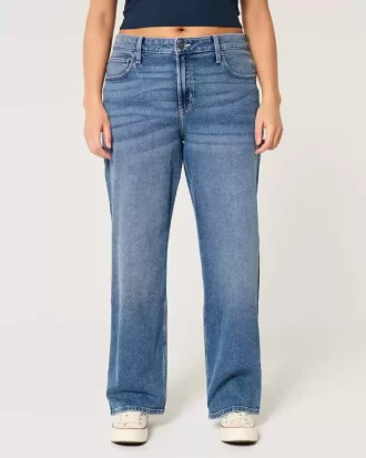 High-Rise Dark Wash Dad Jeans