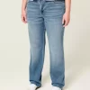 High-Rise Dark Wash Straight Jeans