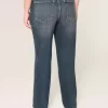 High-Rise Dark Wash Straight Jeans