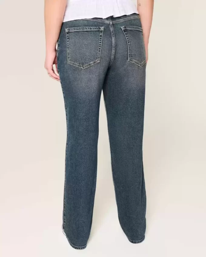 High-Rise Dark Wash Straight Jeans