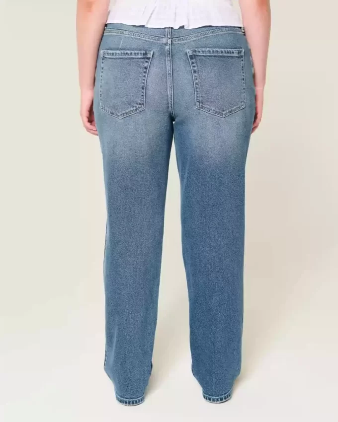 High-Rise Dark Wash Straight Jeans