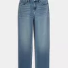 High-Rise Dark Wash Straight Jeans