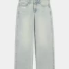 High-Rise Distressed Light Wash Baggy Jeans