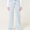 High-Rise Light Wash Baggy Jeans