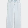 High-Rise Light Wash Baggy Jeans