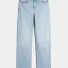 High-Rise Light Wash Dad Jeans