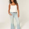 High-Rise Light Wash Star Pocket Flare Jeans