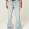 High-Rise Light Wash Star Pocket Flare Jeans