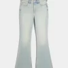 High-Rise Light Wash Star Pocket Flare Jeans