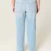 High-Rise Light Wash Straight Jeans