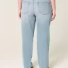 High-Rise Light Wash Straight Jeans