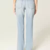 High-Rise Light Wash Straight Jeans