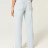 High-Rise Light Wash Straight Jeans
