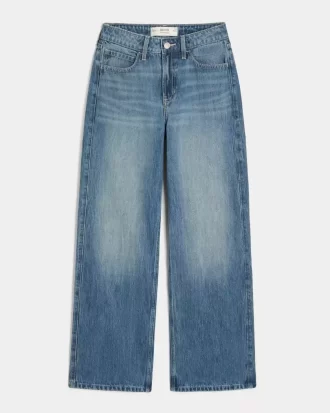 High-Rise Medium Wash Baggy Jeans
