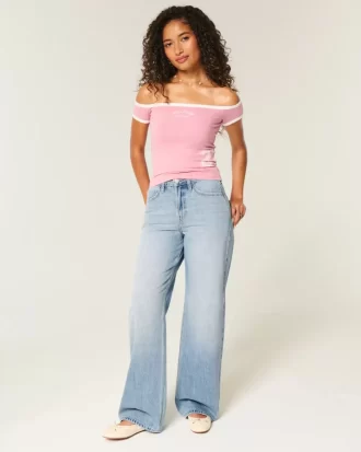 High-Rise Medium Wash Baggy Jeans
