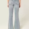 High-Rise Medium Wash Flare Jeans