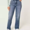 High-Rise Medium Wash Straight Jeans