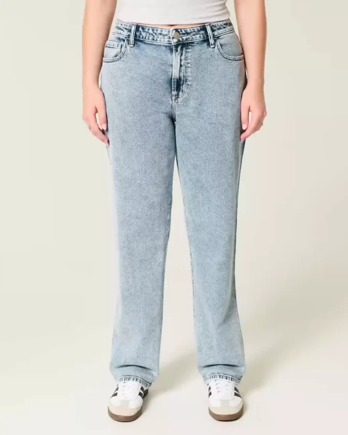 High-Rise Medium Wash Straight Jeans