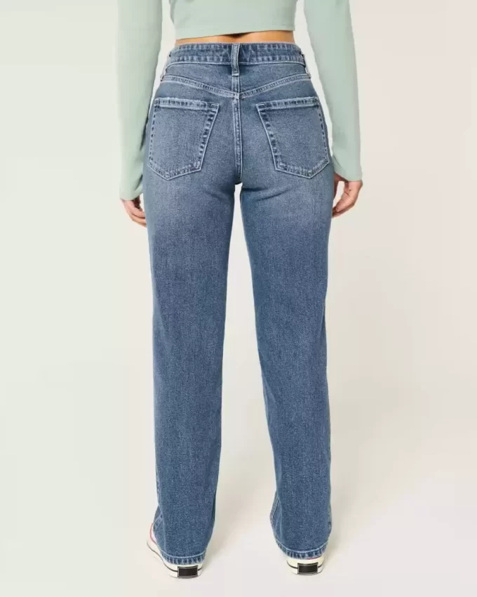 High-Rise Medium Wash Straight Jeans