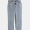 High-Rise Medium Wash Straight Jeans