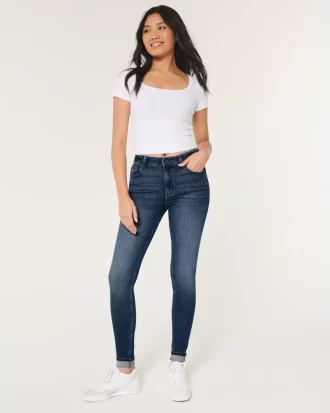 High-Rise Medium Wash Super Skinny Jeans