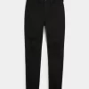 High-Rise Ripped Black Jean Leggings