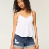 High-Rise Ripped Dark Wash Denim Shortie Shorts