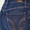 High-Rise Ripped Dark Wash Flare Jeans