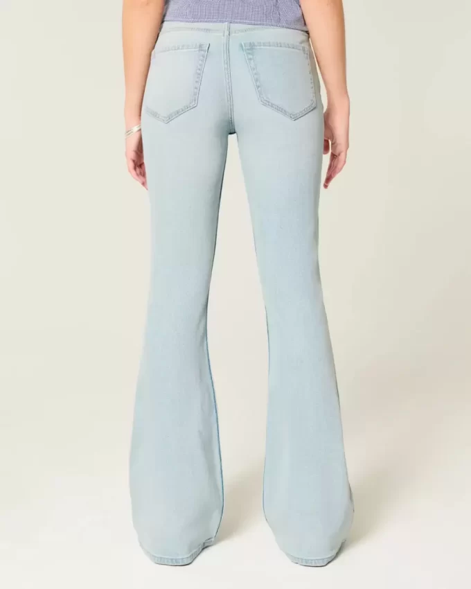 High-Rise Ripped Light Wash Flare Jeans