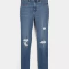 High-Rise Ripped Medium Wash Jean Leggings