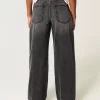 High-Rise Washed Black Baggy Jeans