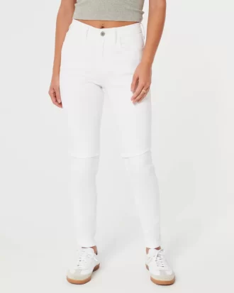 High-Rise White Super Skinny Jeans